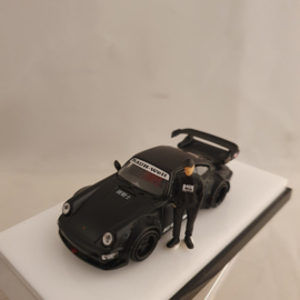 Porsche 911 993 RWB Stella Artois Time micro Moxtoys 1/64
