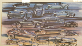 Porsche 986 Boxster collage - framed