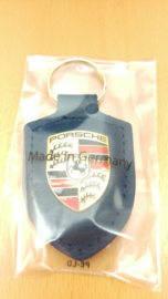 Porsche sleutelhanger met Porsche embleem - blauw