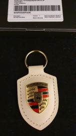 Porsche sleutelhanger met Porsche embleem - Carrera wit WAP0500960E