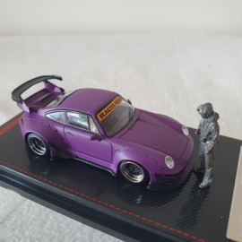 Porsche 993 RWB violet mat avec Mr. Nakai 1/64 Ignition Model - IG2151