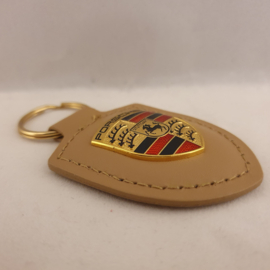 Porsche keychain with Porsche emblem - beige WAP0500980H