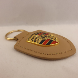 Porsche Schlüsselanhänger mit Porsche Emblem - Beige WAP0500980H