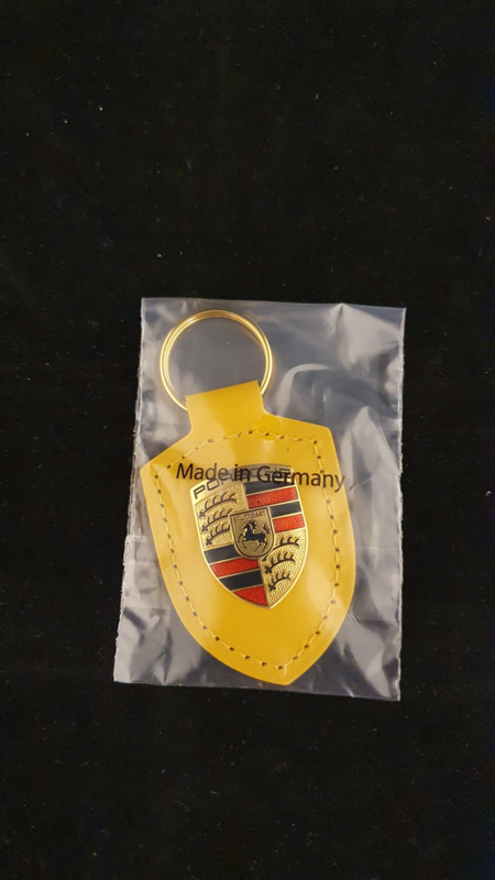 Porsche porte-clés avec emblème Porsche - Jaune vitesse, Porte-clés Porsche