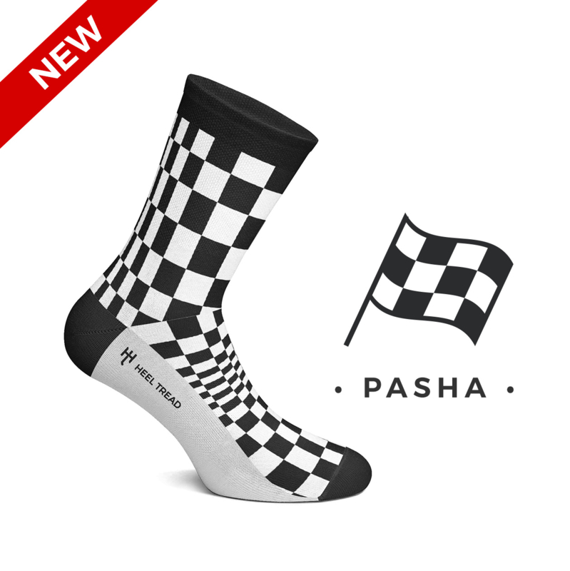 Porsche Pasha zwart/wit - HEEL TREAD Sokken