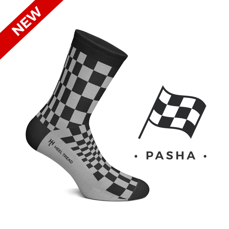 Porsche Pasha zwart/grijs - HEEL TREAD Sokken