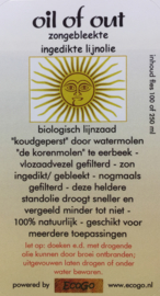 Oil-of-out zongebleekte, -ingedikte lijnolie, biologisch 100ml