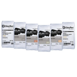 Claytec gekleurde basisleem met stro, 25 kg zak kleur Geel