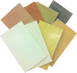 8 kleurstalen Listro leem-glansstuc in kartonnen verpakking (incl. btw)
