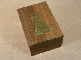 Muziekdoos hout met messing engel