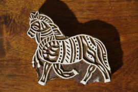 Handgesneden blokdrukstempel paardje