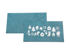 Kerstkaart met enveloppe Nordic Xmas, set van 5 stuks