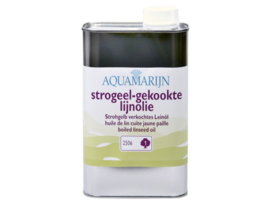 Strogeel gekookte lijnolie - Aquamarijn - 1 liter