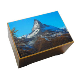 Muziekdoos met afbeelding kleurenfoto berg zwitserland