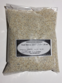 Geel Sienna zand 1,2 t/m 1,8 mm, zak 1 kg
