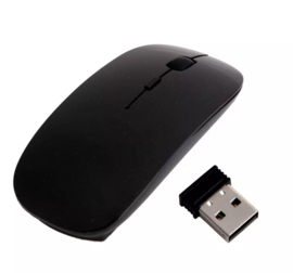 Ultradunne USB draadloze muis Optisch, zwart