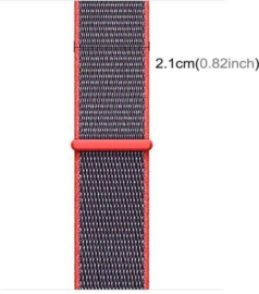 Nylon bandje roze/grijs 42/44mm