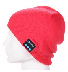 Bluetooth muts roze-rood met speakers