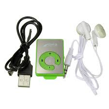 Mini MP3 speler met oortjes groen