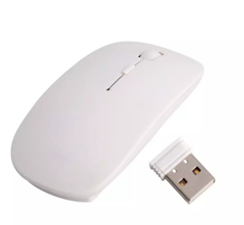 Ultradunne USB draadloze muis Optisch, wit