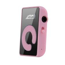 Mini MP3 speler met oortjes roze