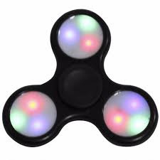 Fidget spinner met led, zwart