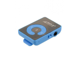 Mini MP3 speler met oortjes blauw