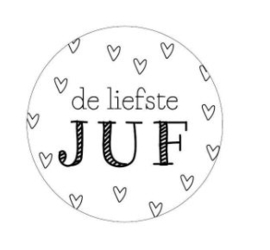 Sticker "de liefste juf"