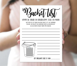 Bucket List voor bruidspaar