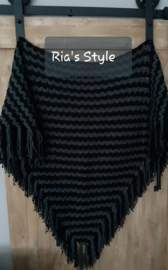 Handmade omslagdoek zwart/grijs