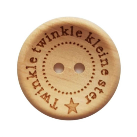 Houten knoop Twinkle twinkle kleine ster 18mm per stuk