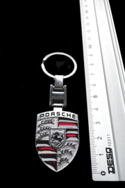 Porsche Porte-Clés en metal Arganté avec logo Porsche double face Universel KSN660200