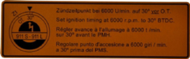 Porsche Étiquette point d'Allumage 90100651000