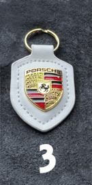 Porsche Sleutelring Leder met Porsche logo Roze, Oranje, Wit, Zwart en Rood KSN650000