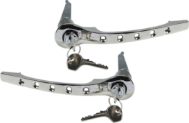 Porsche Door handle set with custom drilled holes chrome left/right with lock cylinder and key 90153106120MG
