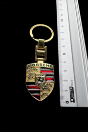 Porsche Porte-Clés en metal Doré avec logo Porsche double face Universel KSN660100