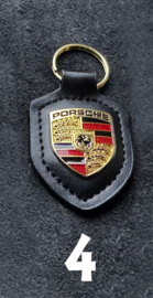 Porsche Sleutelring Leder met Porsche logo Roze, Oranje, Wit, Zwart en Rood KSN650000