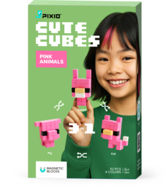 PIXIO - Cute Cubes - Pink Animals - 52 stuks