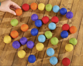 Cosy Direct - Large Pom Pom Rainbow Felt Balls 35stuks set