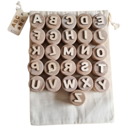 Houten stempelset LETTERS (dubbelzijdig)