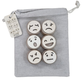 Houten stempelset EMOTIES