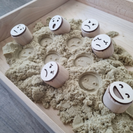 Houten stempelset EMOTIES
