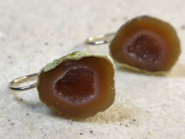 mini agaat geode oorbellen