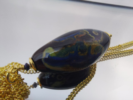 Unieke glashanger met lapis lazuli