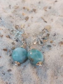 925 zilveren oorstekers met larimar