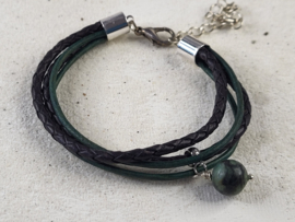 lederen armband met turkoois