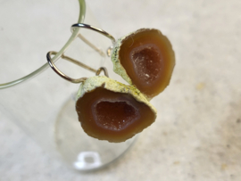 mini agaat geode oorbellen