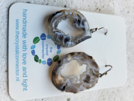 agaat geode oorhangers