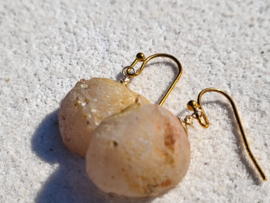 mini agaat geode oorbellen