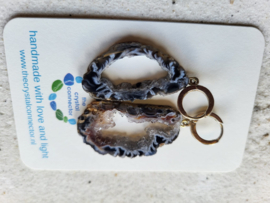 agaat geode oorhangers